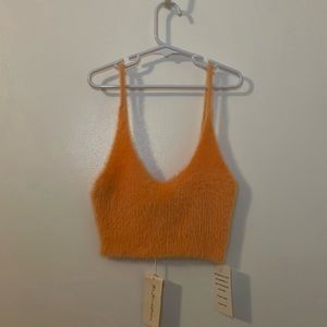 For Love and Lemons - XS - 100% nylon - orange cropped top